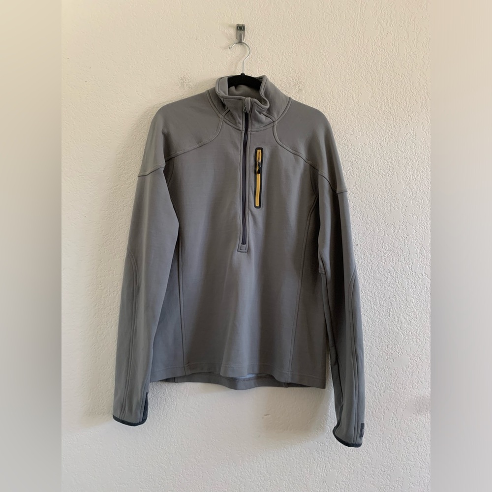 Smartwool Men's M Gray Merino Wool Nylon Quarter Zip Pullover Sweater Outdoor - Picture 1 of 10